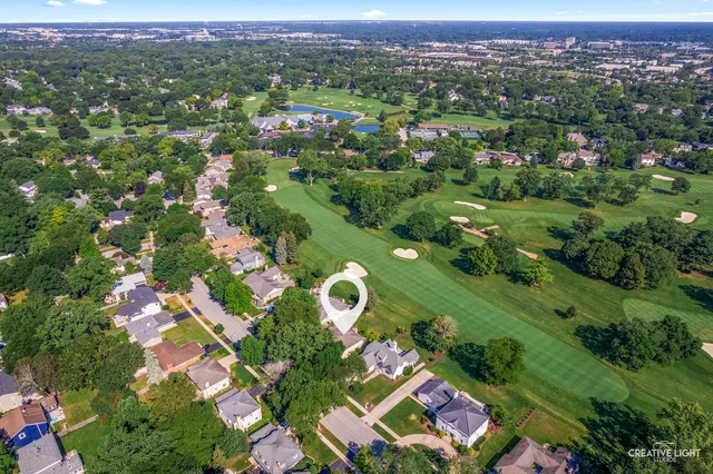 an aerial view of multiple house