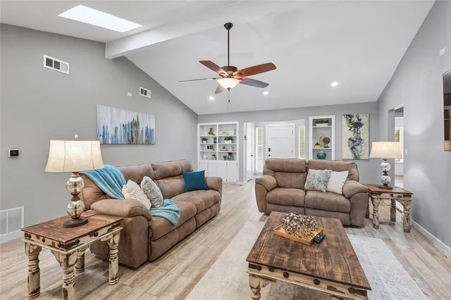 a living room with furniture