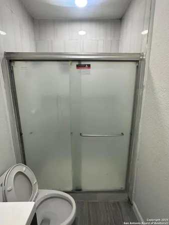 a close view of a shower in a bathroom