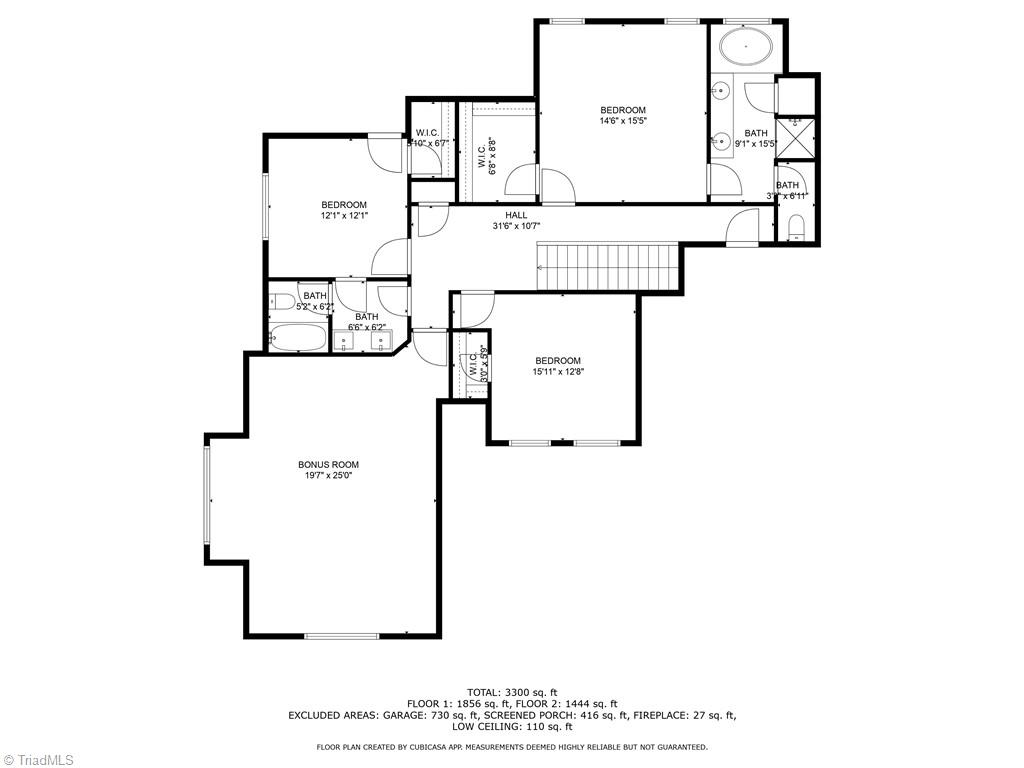 8174 Rob Roy Drive Summerfield, NC 27358 - Photo 47 of 47 Second Floor Layout