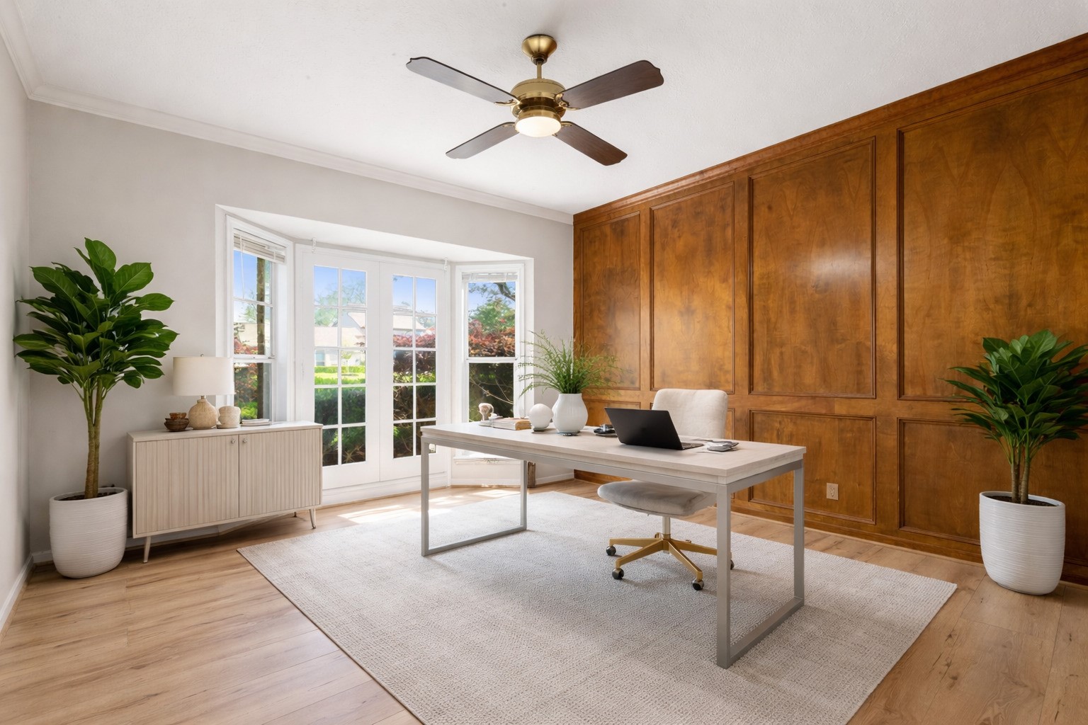 3122 Robinson Road Missouri City, TX 77459 - Photo 15 of 45 Virtual Staging - Home Office: Sophisticated home office downstairs, perfect for privacy and professional focus.