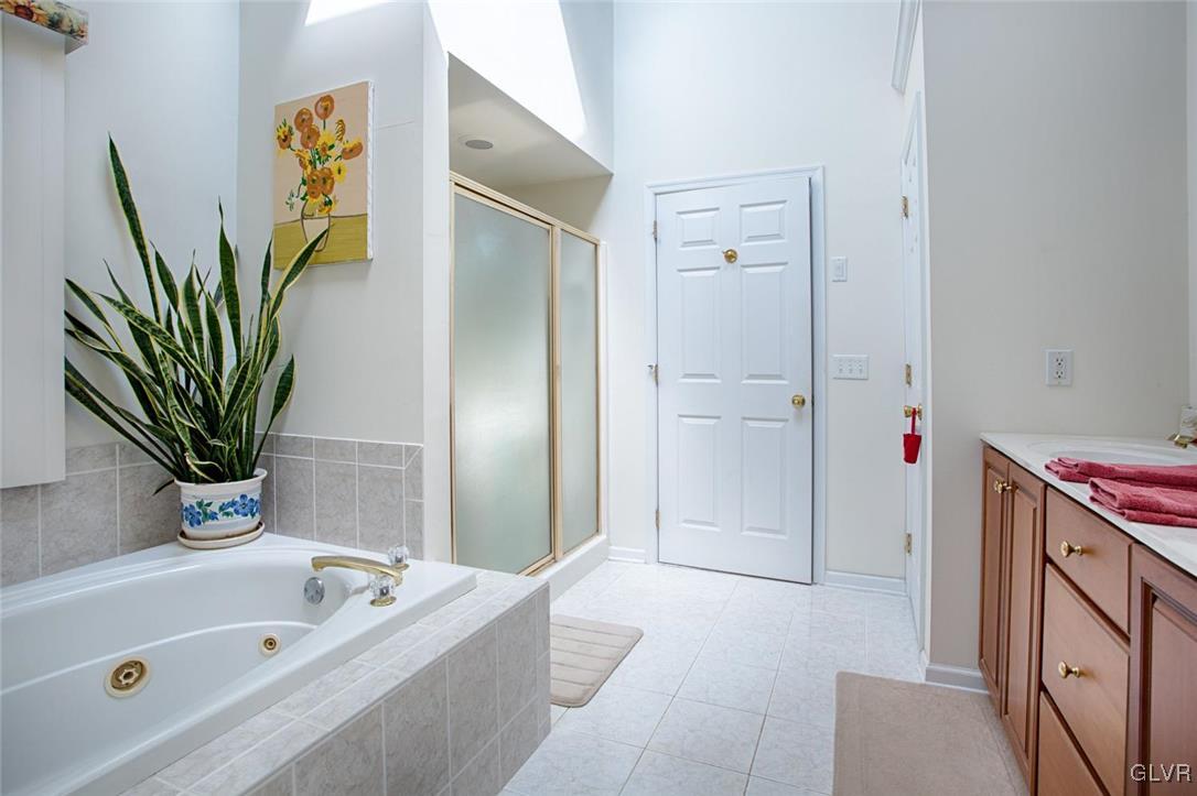 90 Morvale Road Easton, PA 18042 - Photo 24 of 38 a bathroom with a tub a sink and a potted plant