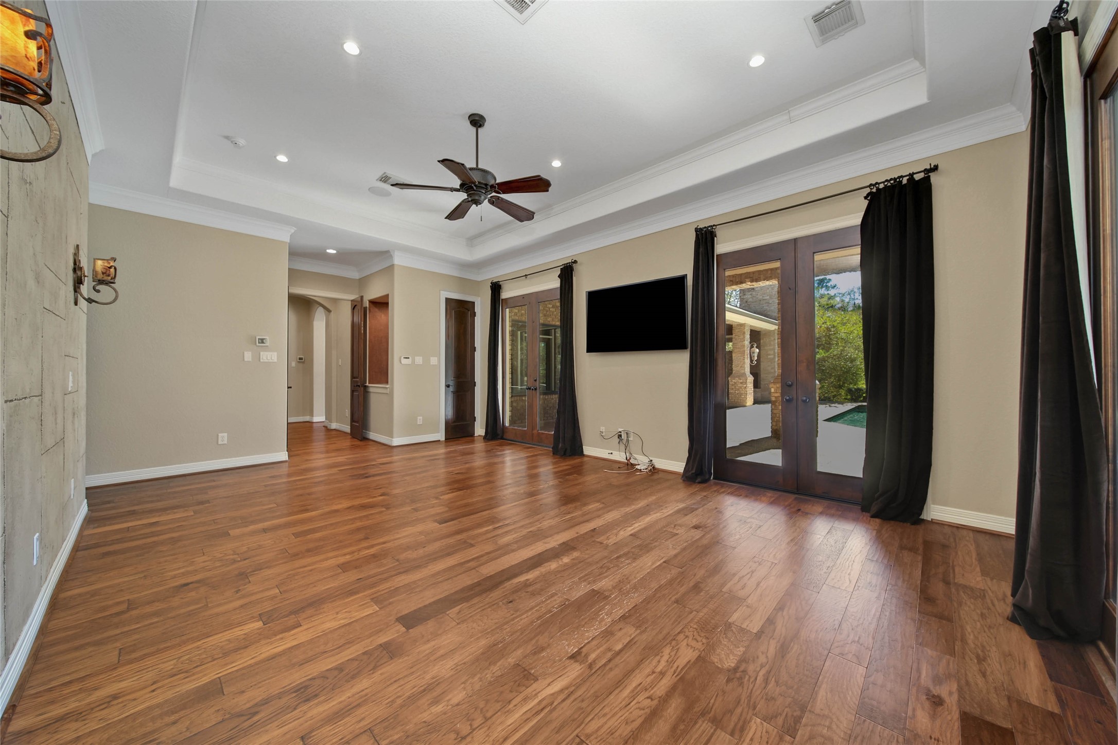6803 Star Ledge Court Spring, TX 77389 - Photo 18 of 48 Another view of the Master Suite with its extended entrance, art niche, storage closet, recessed light, sconce lighting, and more!