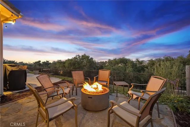 a view of a terrace with furniture
