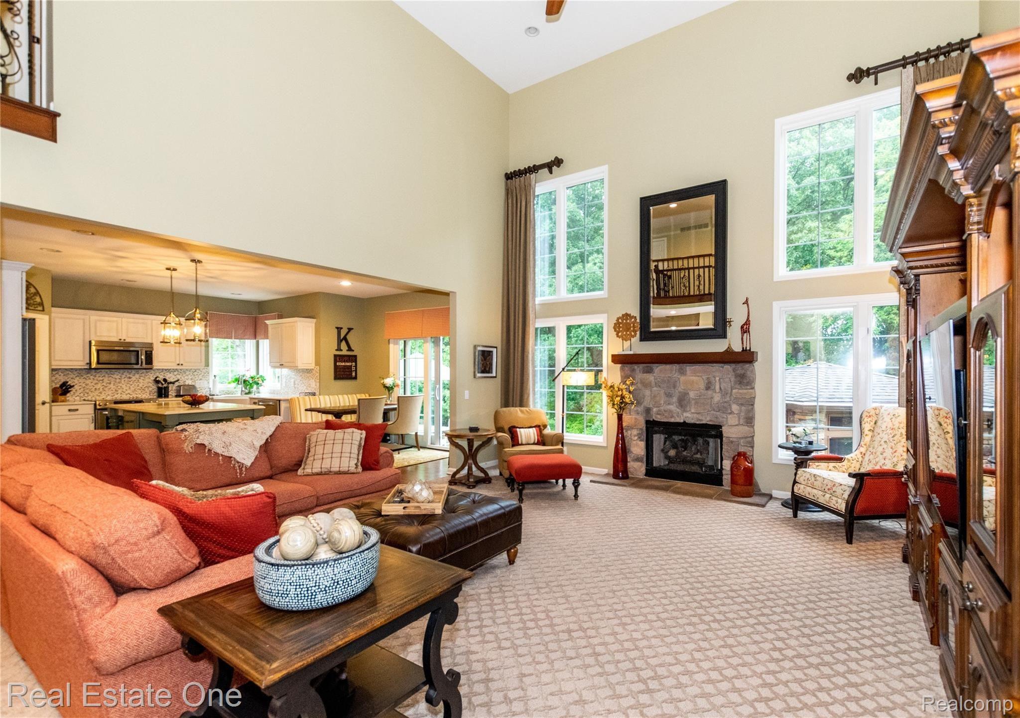3959 Kaeleaf Road Lake Orion, MI 48360 - Photo 12 of 43 Family Room w/gas fireplace and wooded views