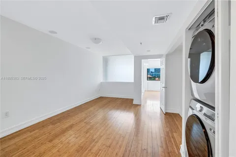 a view of a room with racks on the wall