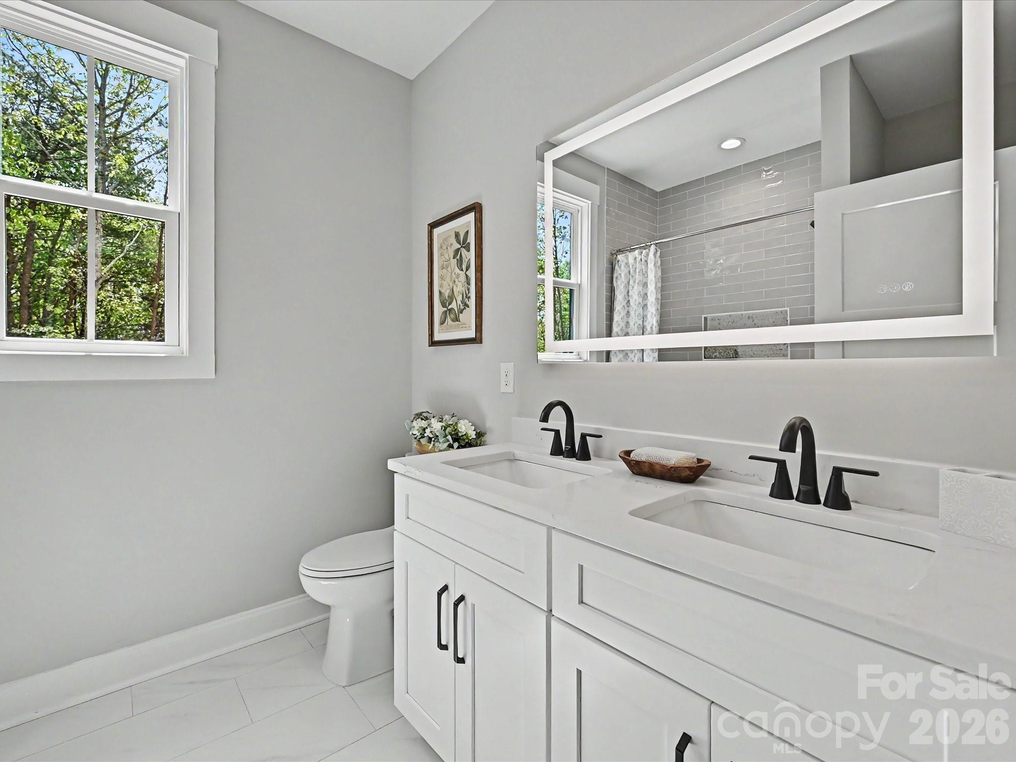 5310 West Liberty Hill Road York, SC 29745 - Photo 19 of 29 a bathroom with a toilet a sink and mirror