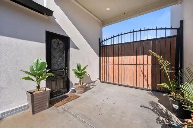 a view of staircase with a potted plant