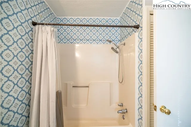 a bathroom with a shower