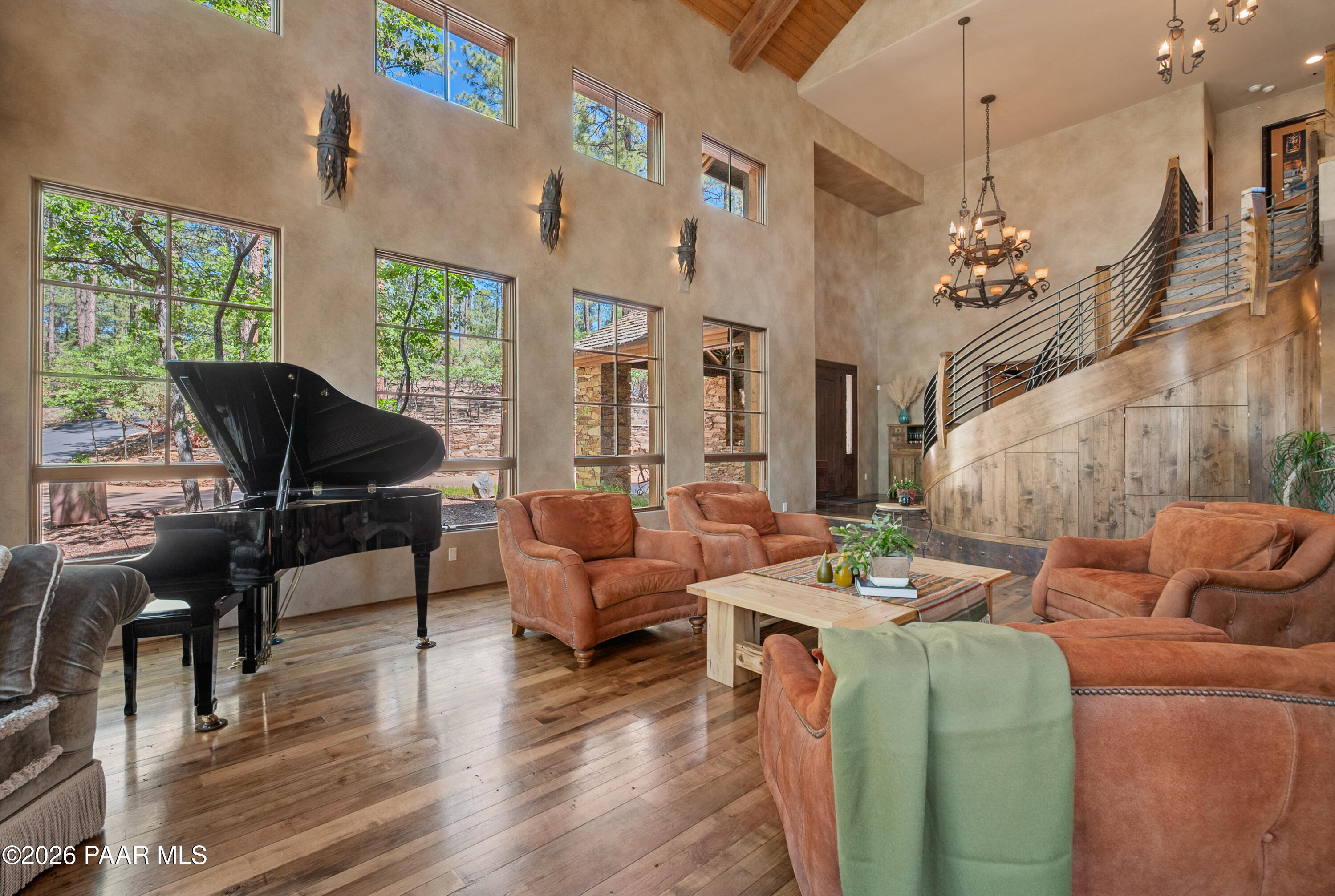 1515 High Valley Ranch Road Prescott, AZ 86303 - Photo 16 of 76 a living room with furniture windows and wooden floor