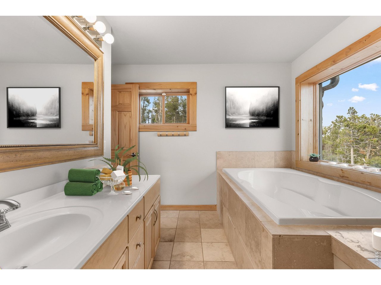 1028 Rudi Lane Golden, CO 80403 - Photo 32 of 46 a bathroom with a sink a large mirror and a window