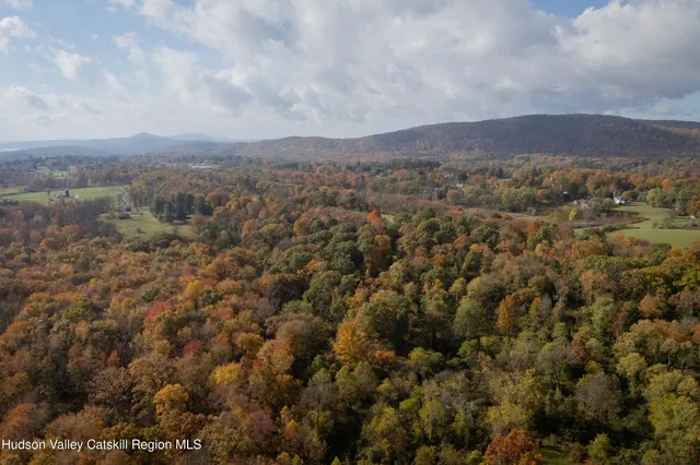 a view of a city and mountains