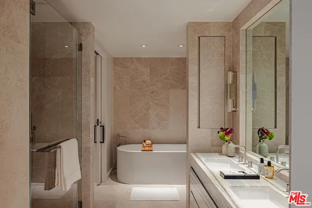 a view of a sink with mirror