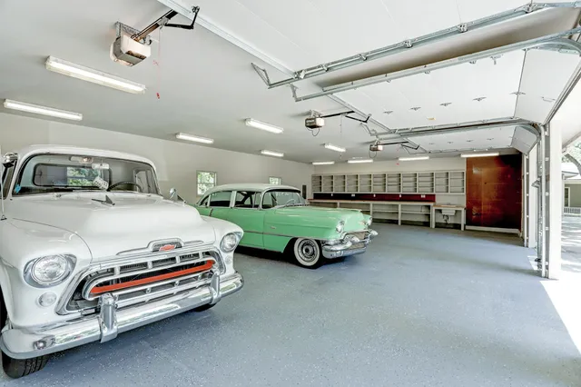 a car parked in garage