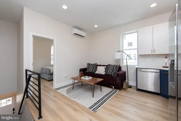 a living room with furniture