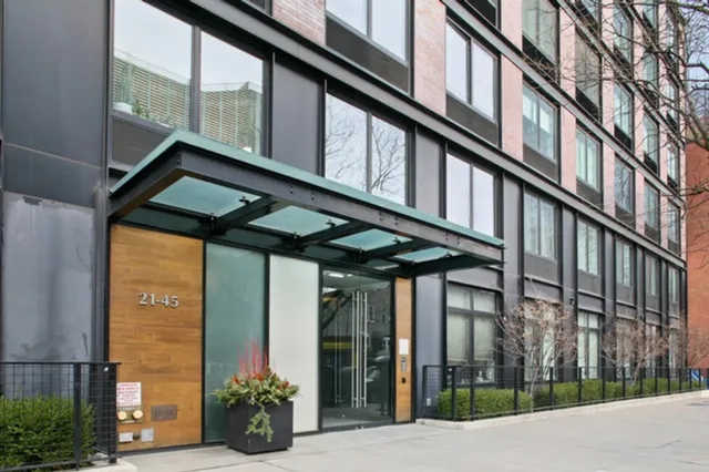 a view of a building with a window