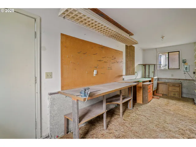 a view of a room with racks