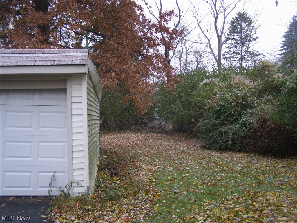 4547 Telhurst Road Cleveland, OH 44121 - Photo 23 of 25 Rear yard. 2 Car garage in poor condition.