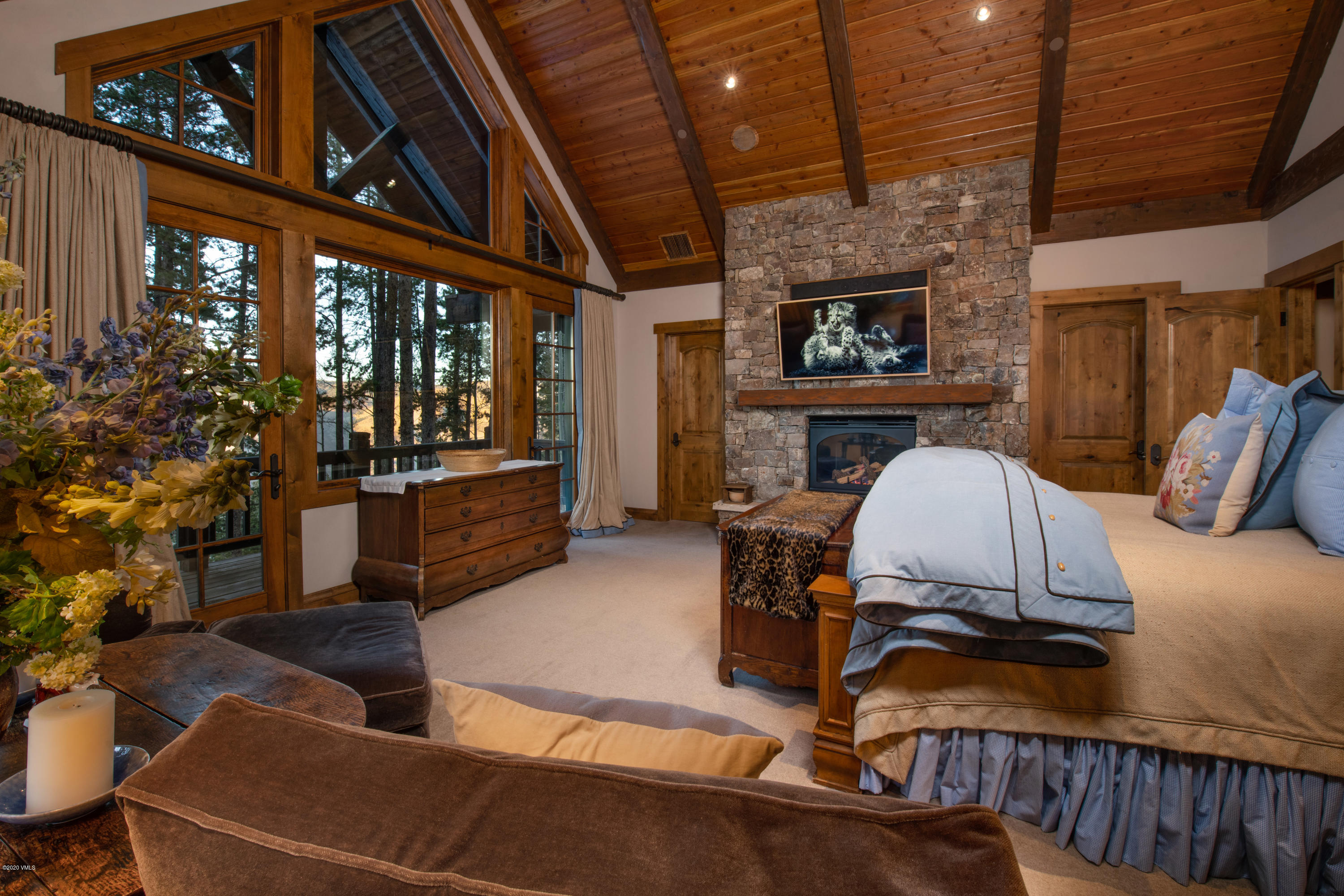 2916 Daybreak Ridge Road Avon, CO 81620 - Photo 9 of 15 a living room with furniture a fireplace and potted plants