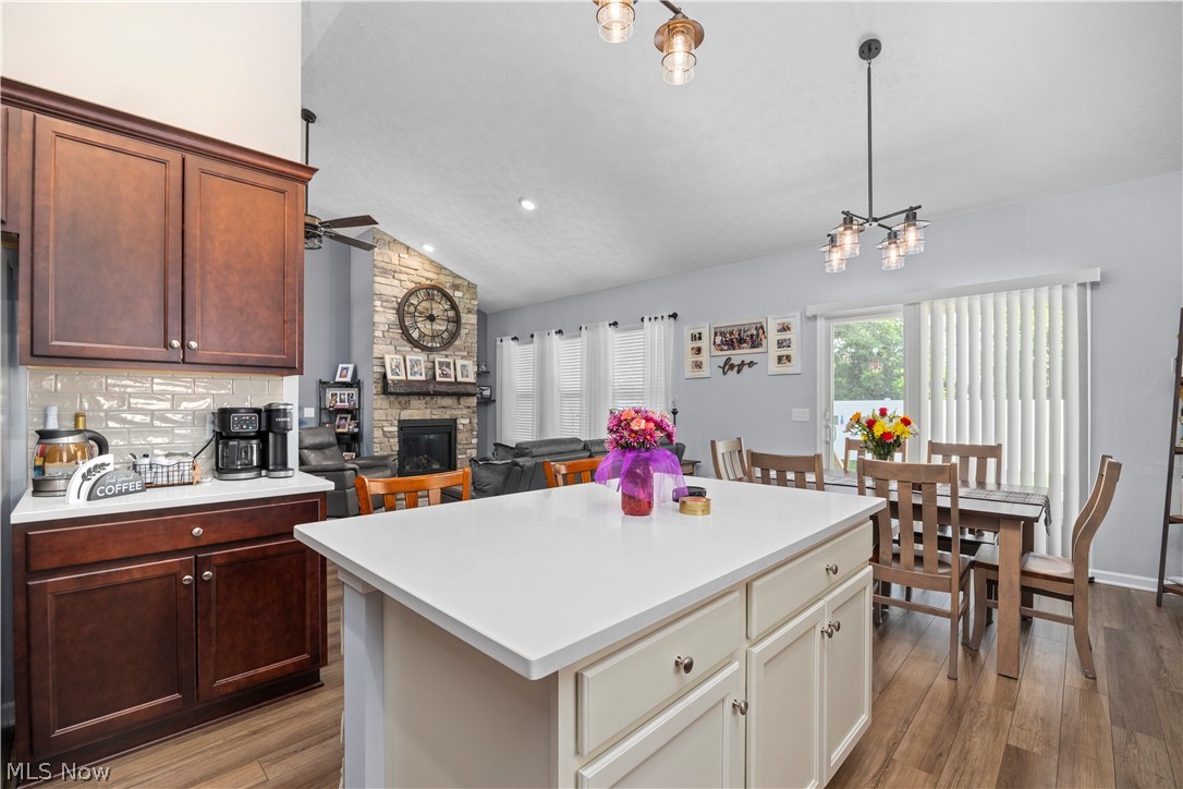 109 West Spring Drive Elyria, OH 44035 - Photo 21 of 46 Kitchen island with a white countertop and light-toned cabinetry