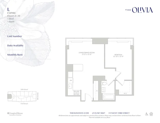 $4,460 | 315 West 33rd Street, Unit 17L | Hudson Yards