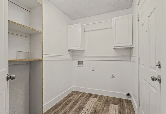 a view of small space with racks on the wall