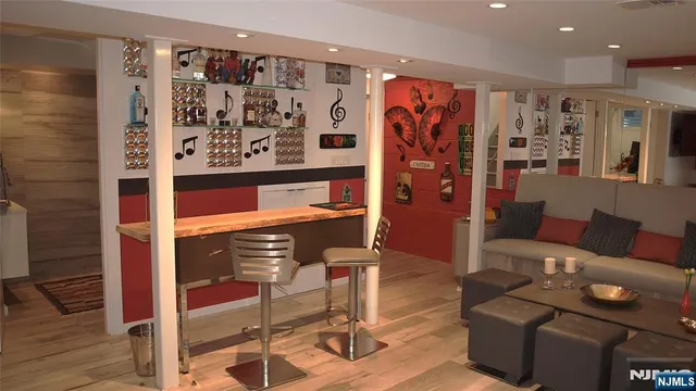 a living room with furniture