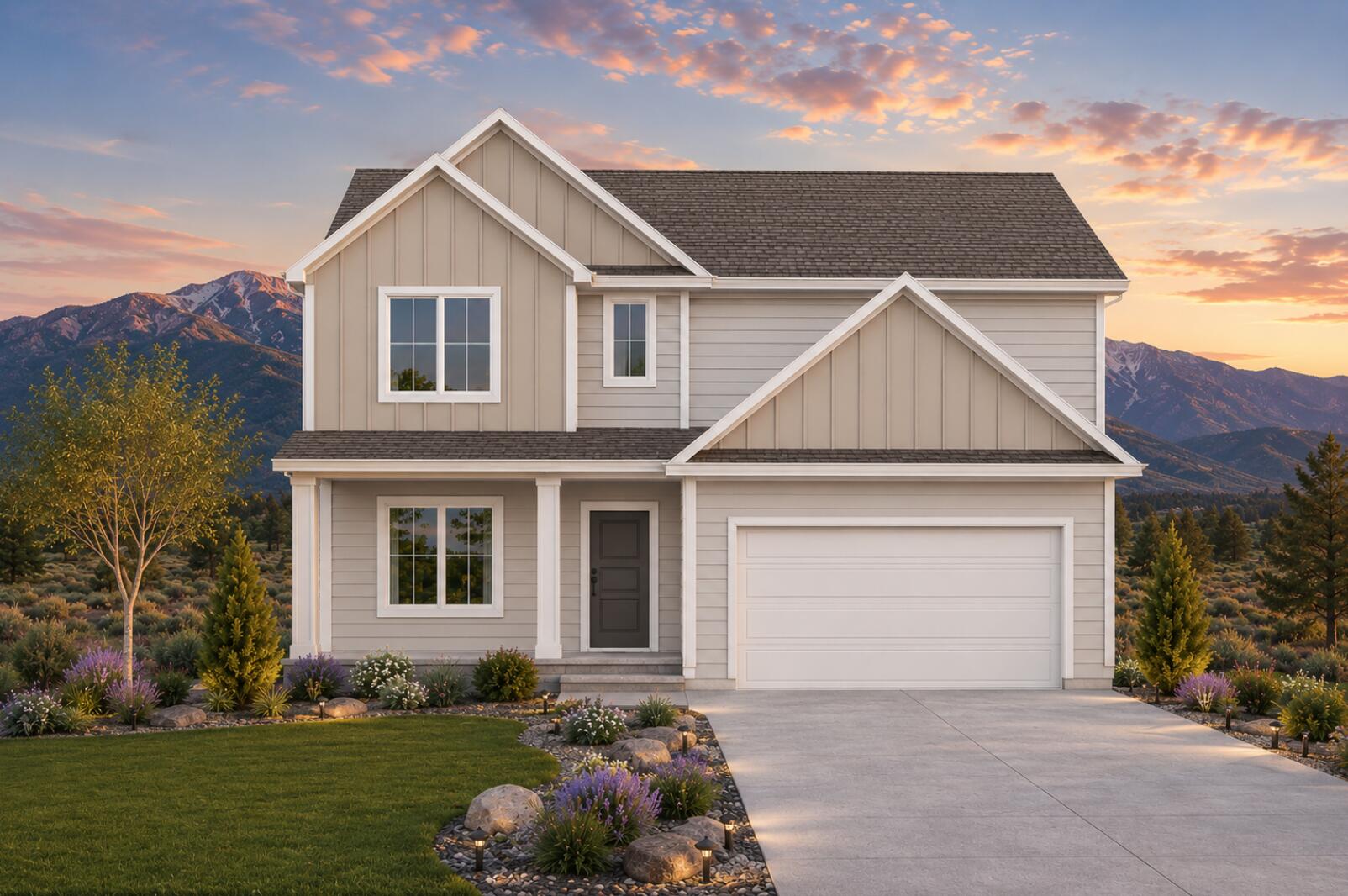3982 North 350 West Enoch, UT 84721 - Photo 1 of 9 Rendering: The Rivera, a modern farmhouse elevation with an ADU walk-up basement
