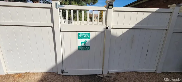 a view of a house with a white door