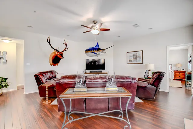 a living room with furniture