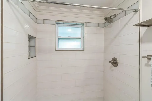a bathroom with a shower