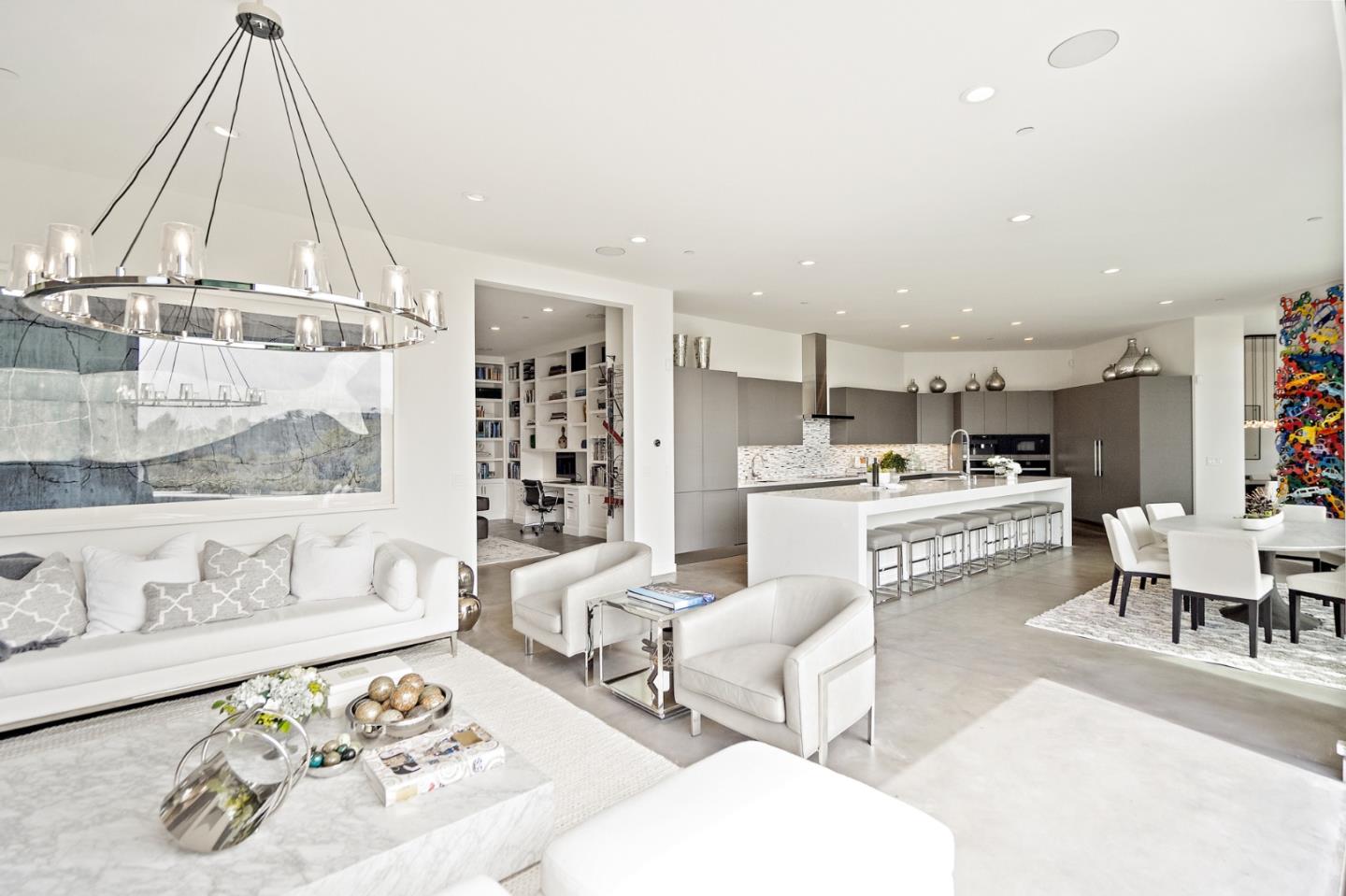 21 Gilmartin Drive Tiburon, CA 94920 - Photo 14 of 82 a living room with furniture and a dining table