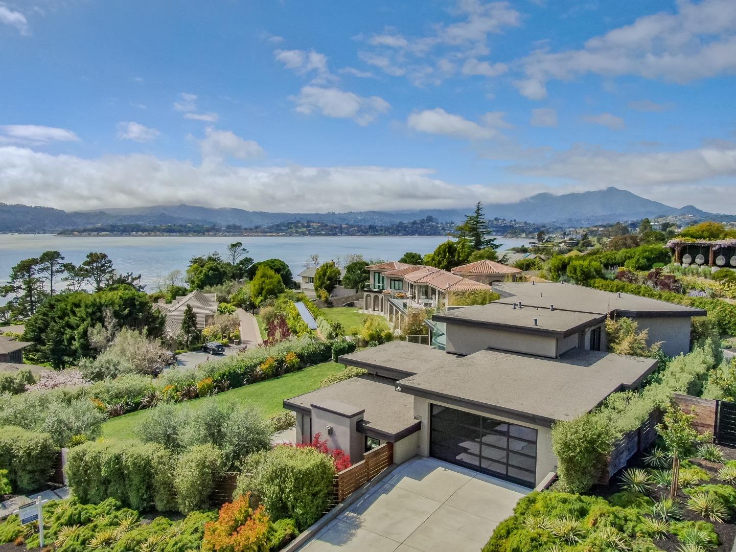 21 Gilmartin Drive Tiburon, CA 94920 - Photo 46 of 82 an aerial view of a house with a garden and lake view
