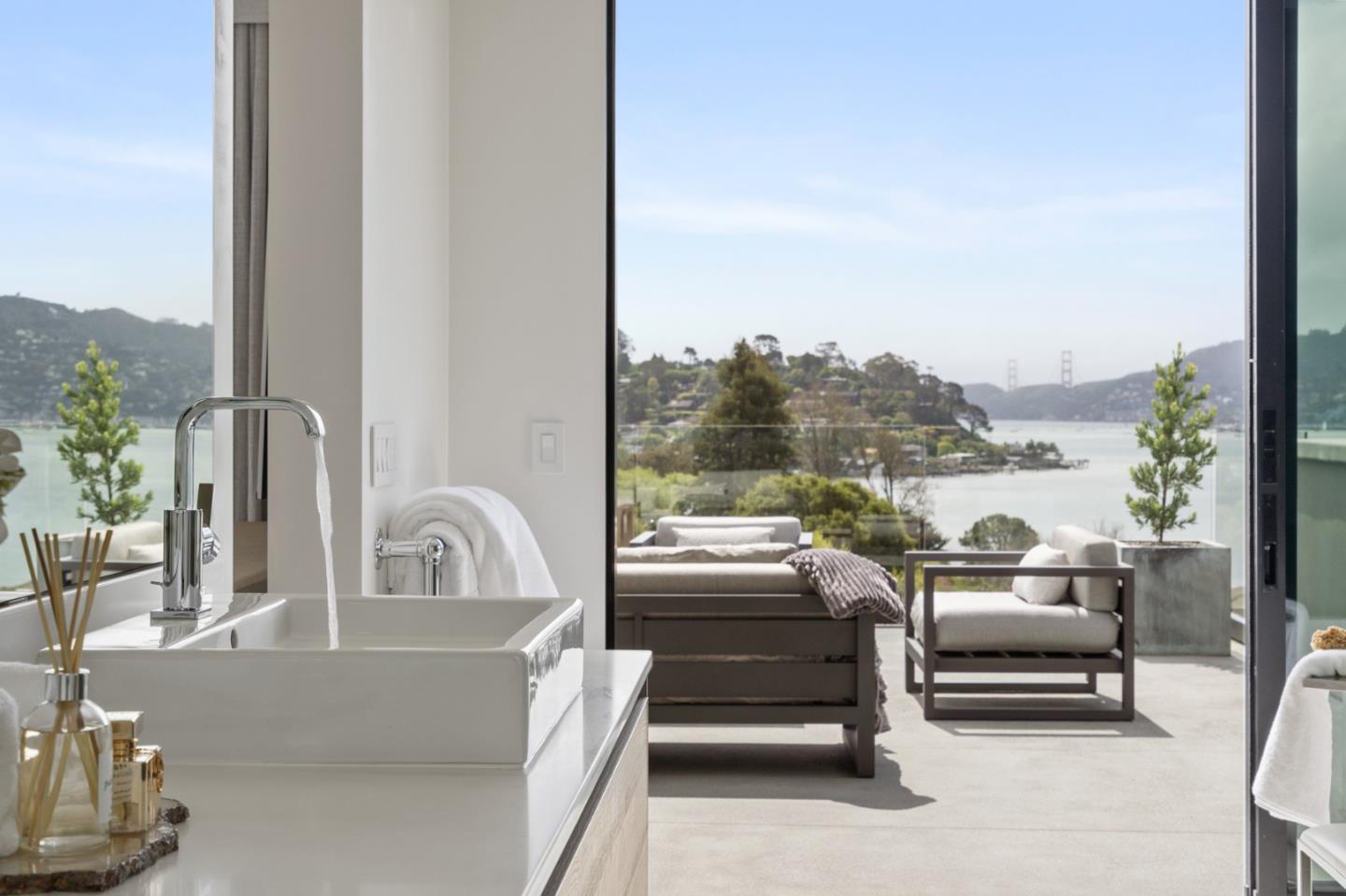 21 Gilmartin Drive Tiburon, CA 94920 - Photo 73 of 82 a view of a balcony with furniture and a view of the balcony