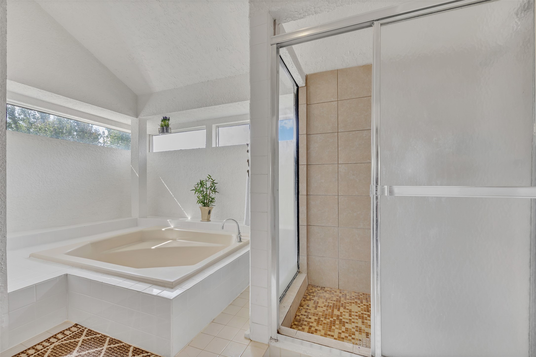 15619 Beechnut Street Houston, TX 77083 - Photo 24 of 29 Relax and unwind in the deep soaking tub with nearby windows that fill the space with soft, natural light.