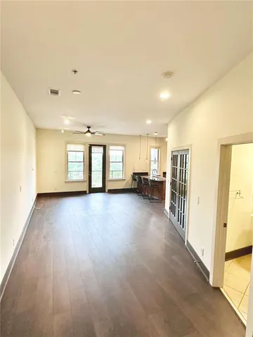 a view of a livingroom with a staircase