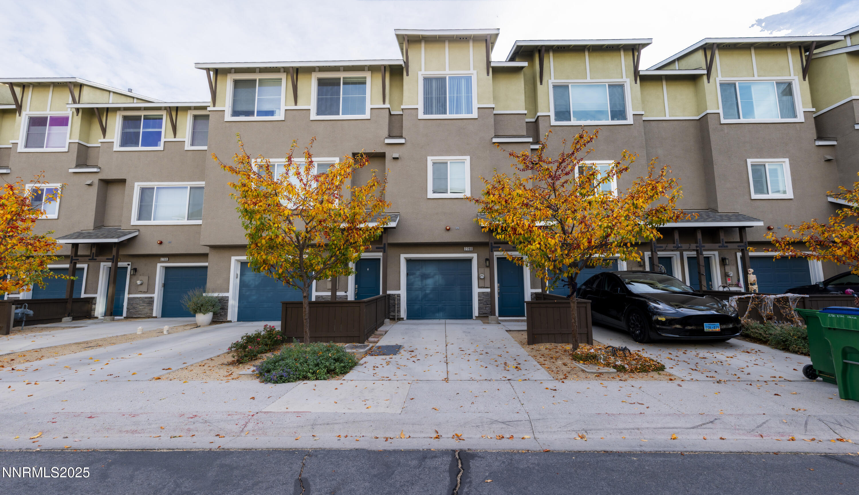 a front view of multiple houses