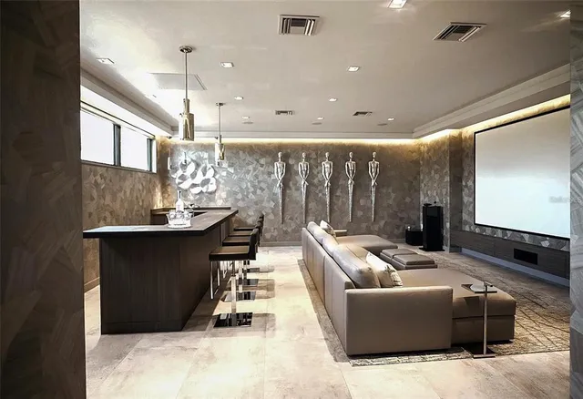 a view of kitchen with cabinets and outdoor seating