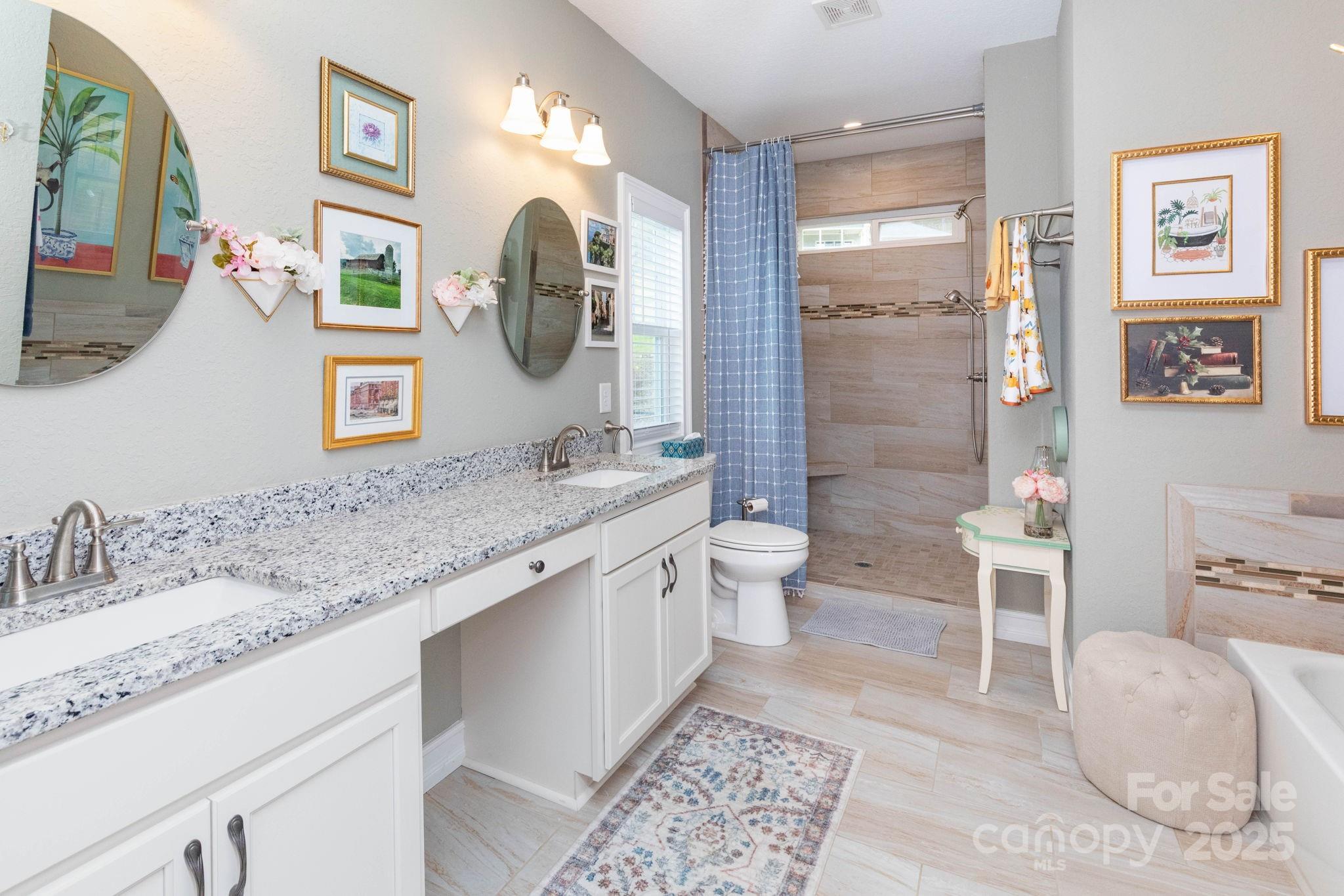 605 Red Bank Road Waynesville, NC 28786 - Photo 18 of 34 a bathroom with a granite countertop sink mirror and toilet