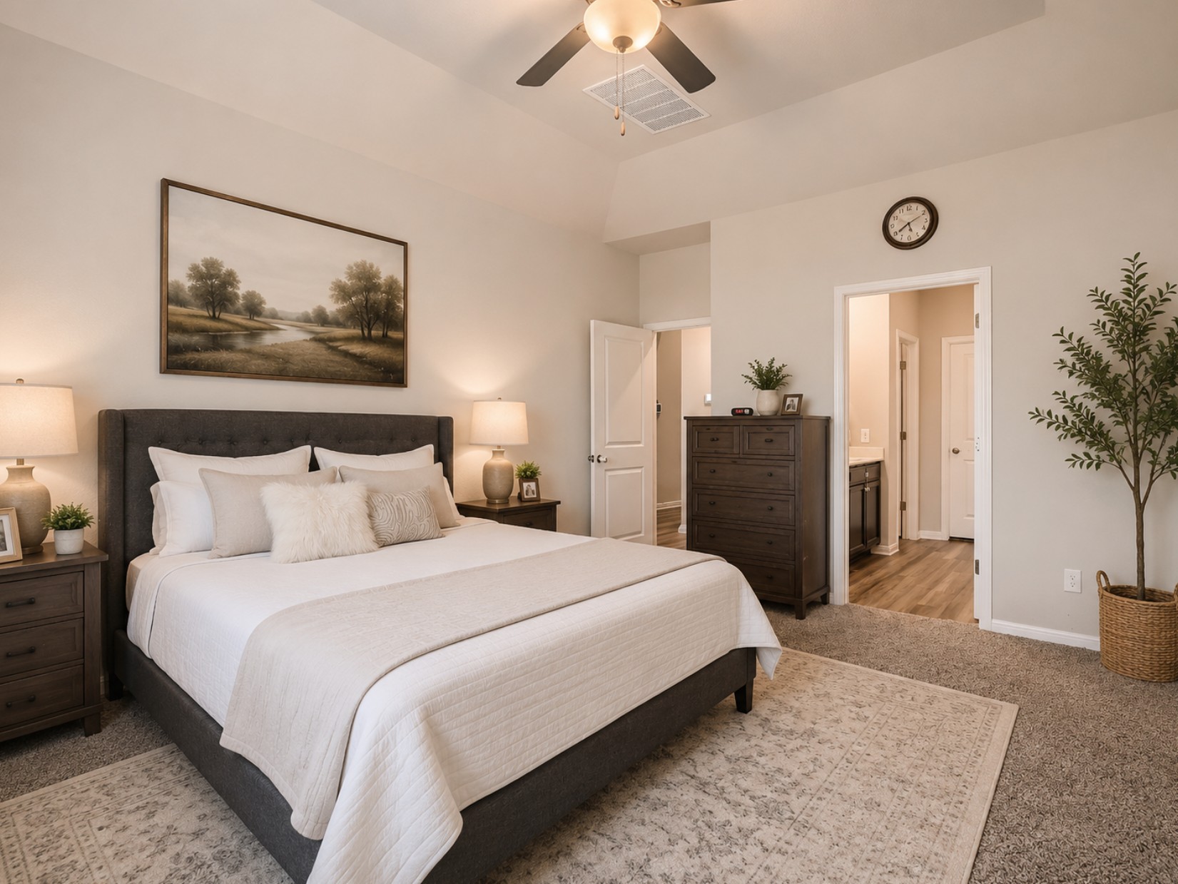 1416 Deering Run Leander, TX 78641 - Photo 10 of 21 a bedroom with a bed and a chandelier