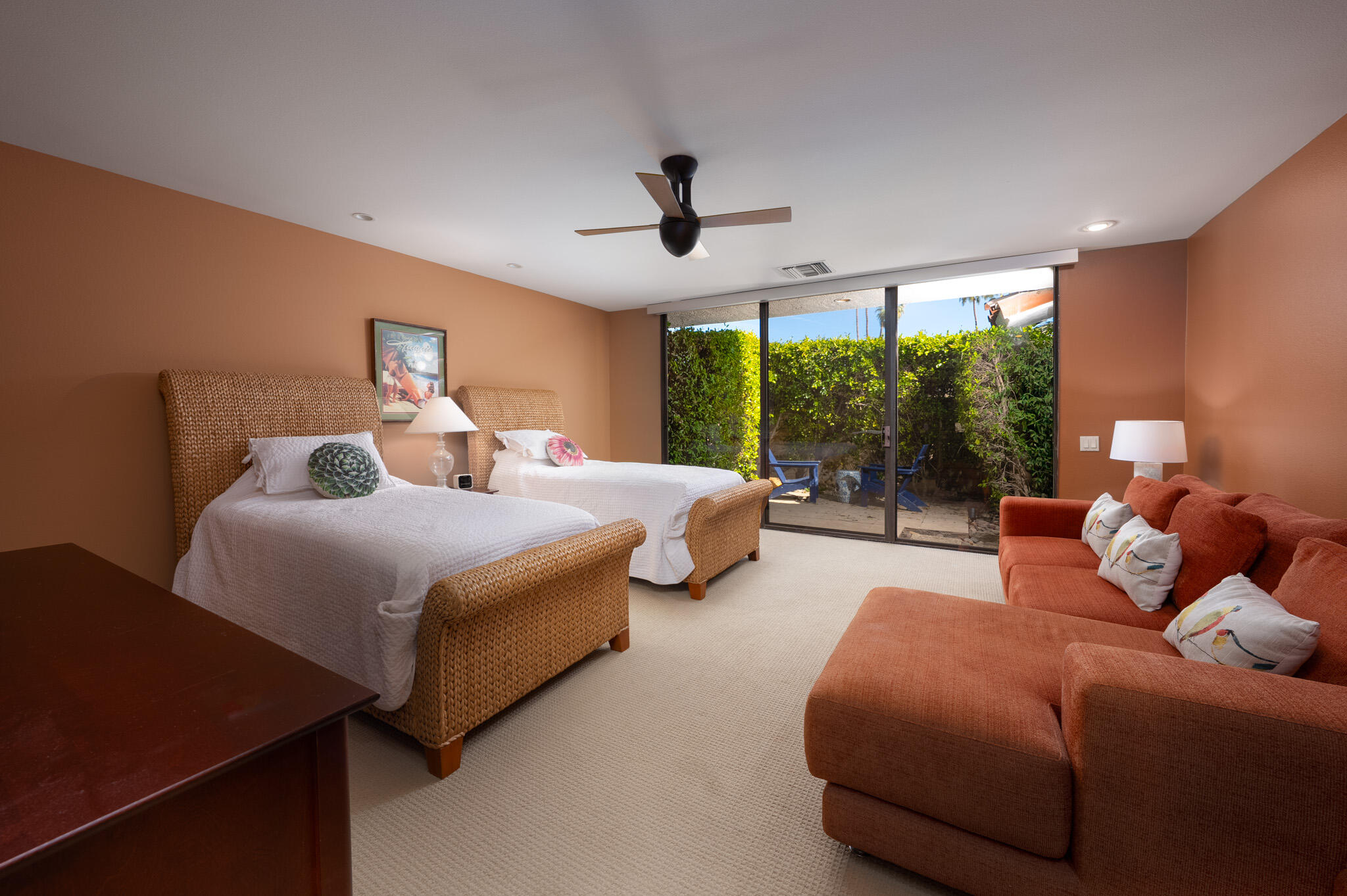 52 Princeton Drive Rancho Mirage, CA 92270 - Photo 22 of 52 a bedroom with a large bed and a chandelier