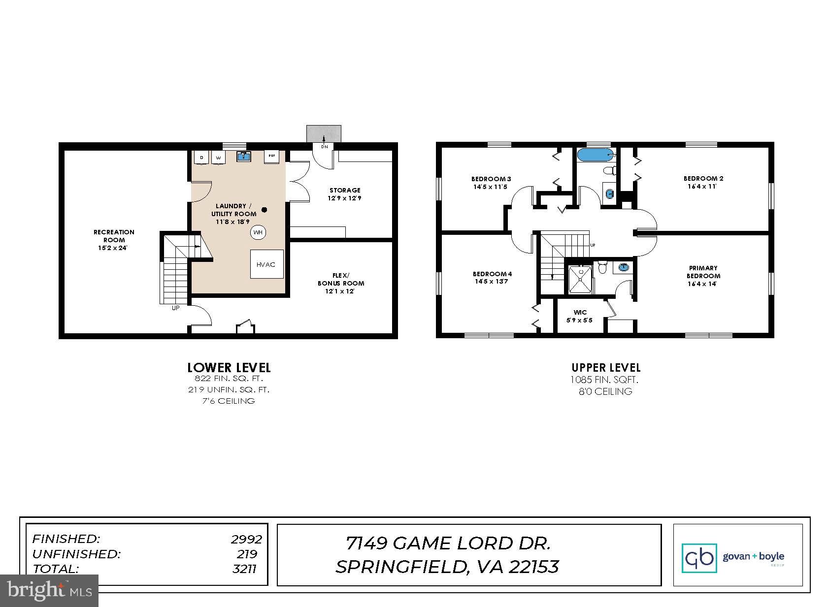 7149 Game Lord Drive Springfield, VA 22153 - Photo 59 of 59 Floor Plan UL & LL