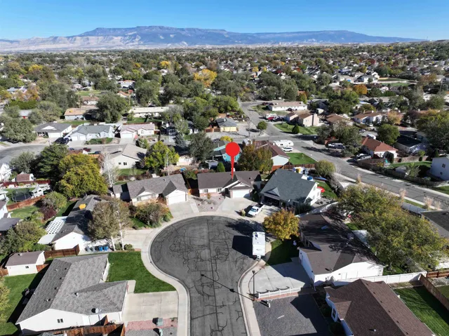 an aerial view of a city