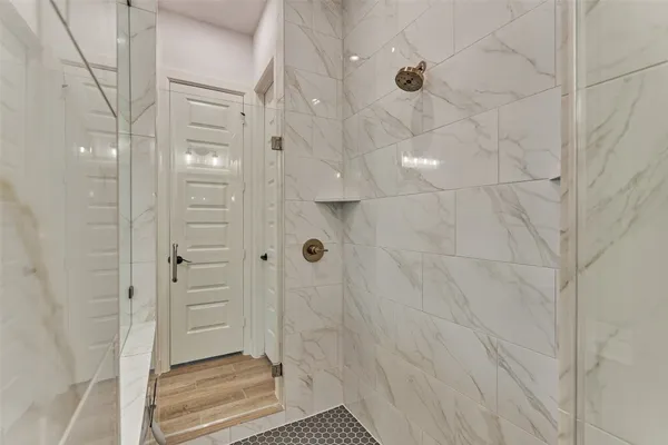 a bathroom with a shower