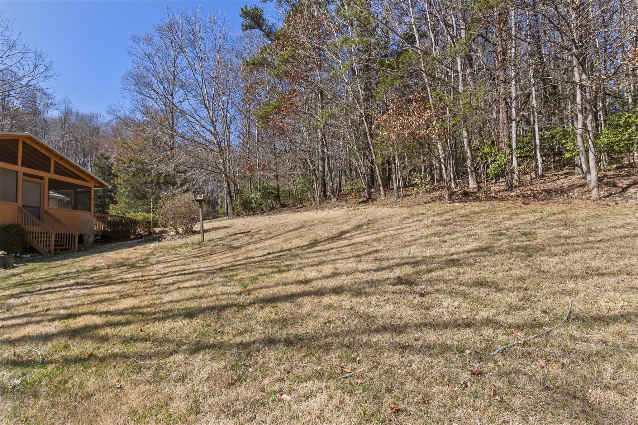124 Beaverdam Loop Road Candler, NC 28715 - Photo 8 of 25 a backyard of a house with large trees