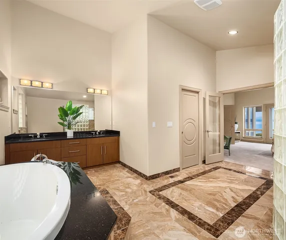 a living room with granite countertop furniture and a couch