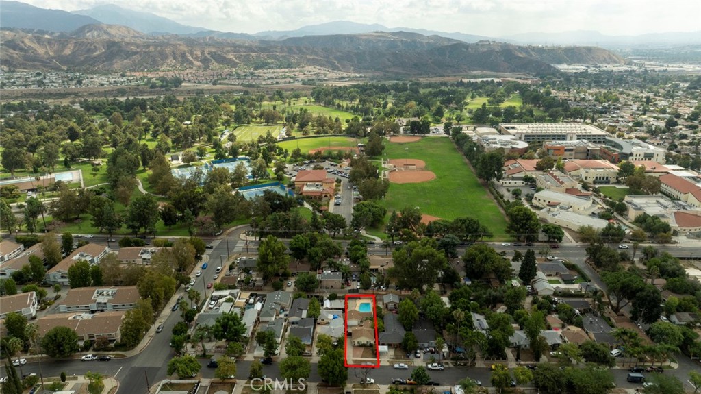 13166 Aztec Street Sylmar, CA 91342 - Photo 46 of 48 an aerial view of residential house with green space