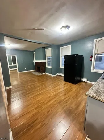 a large bathroom with mirror
