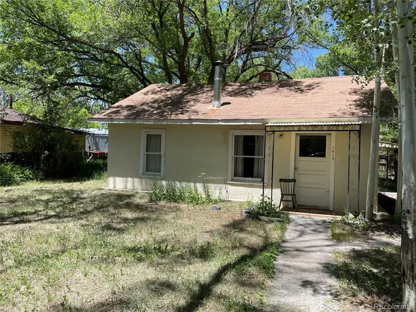 a house with trees in the background