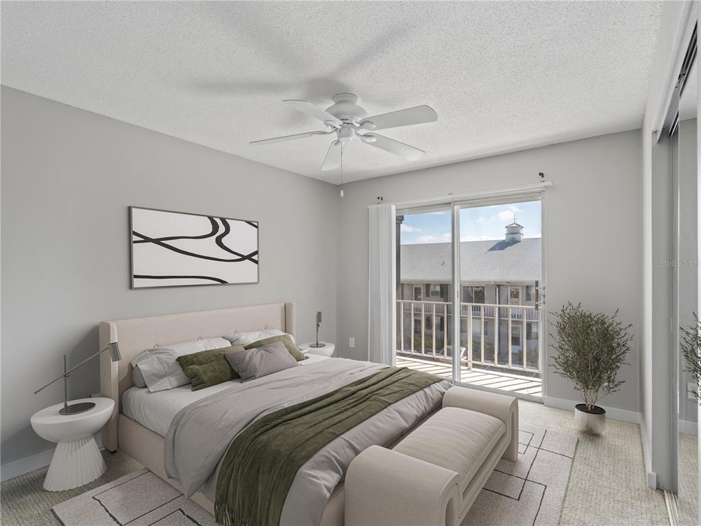 1250 South Denning Drive, Unit 213 Winter Park, FL 32789 - Photo 17 of 20 a spacious bedroom with a bed and a large window